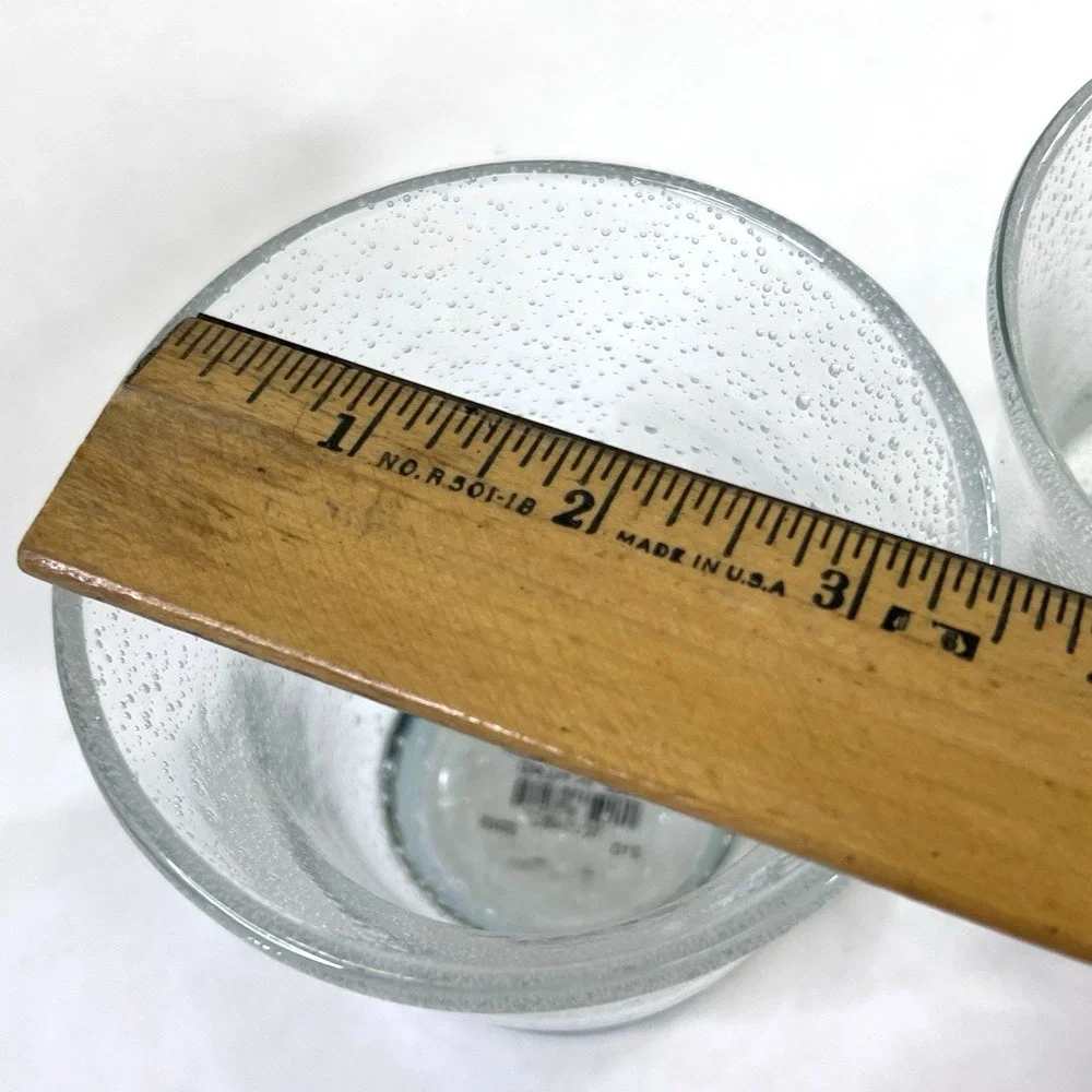 Pottery‎ Barn Palazzo Green Bubble Double Old Fashioned Glasses Set of 2